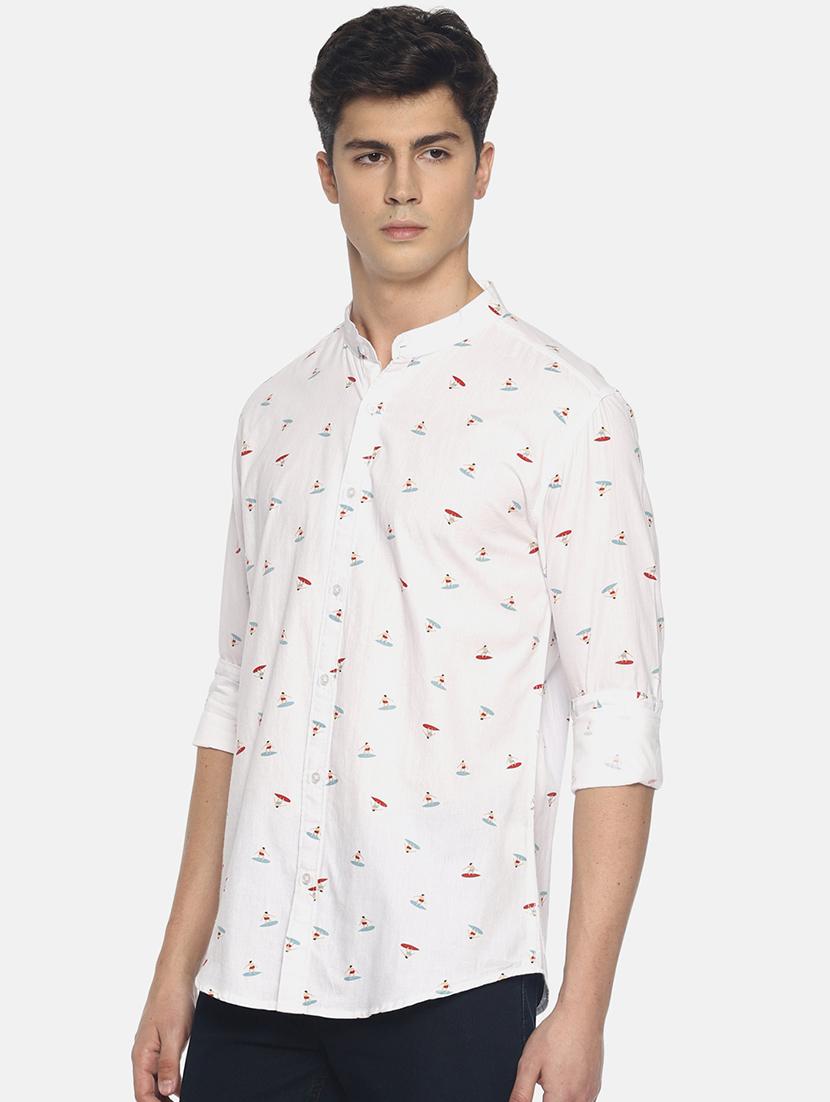 white printed casual shirt - 16739217 - Zoom Image - 2