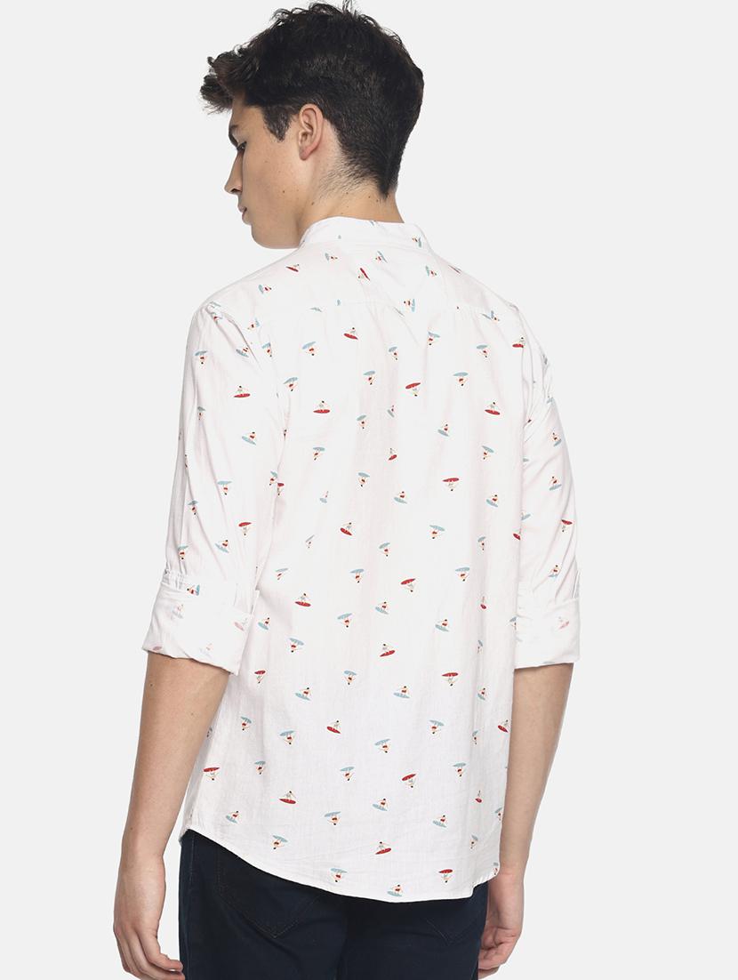 white printed casual shirt - 16739217 - Zoom Image - 3
