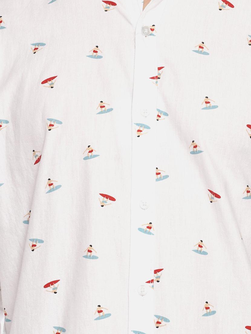 white printed casual shirt - 16739217 - Zoom Image - 5