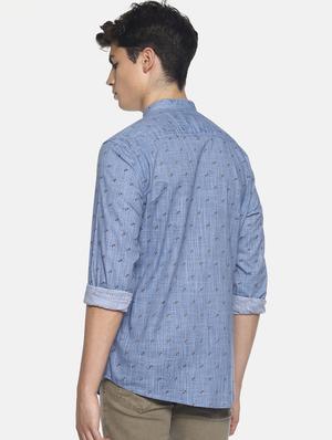 blue printed casual shirt - 16739220 - Standard Image - 3
