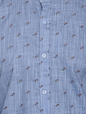 blue printed casual shirt - 16739220 - Standard Image - 5