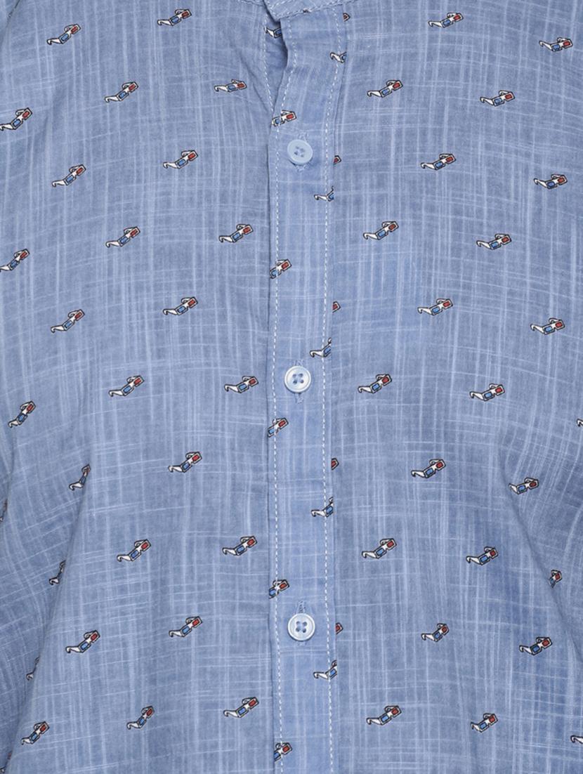 blue printed casual shirt - 16739220 - Zoom Image - 5