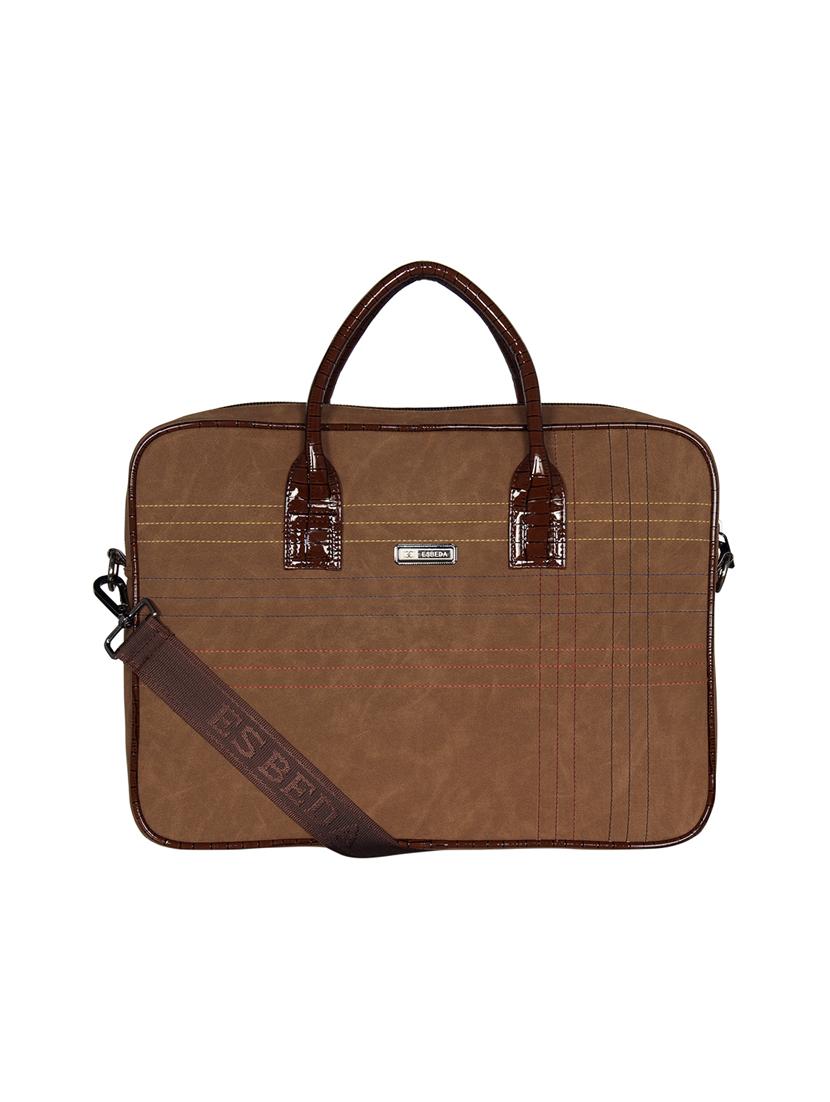beige leatherette (pu) laptop bag - 16739352 - Zoom Image - 1
