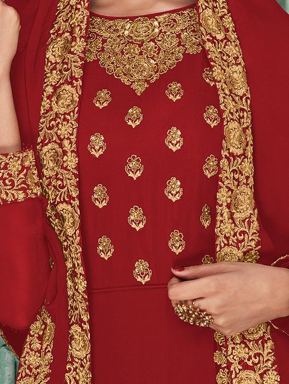 embroidered suits semi-stitched suit - 16739419 - Zoom Image - 2