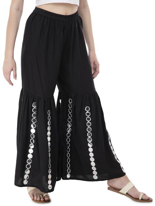 black rayon sharara - 16740059 - Standard Image - 1
