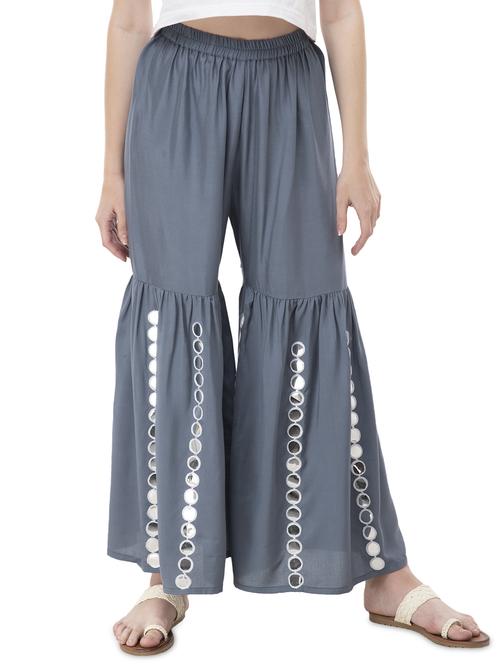 grey rayon sharara - 16740060 - Standard Image - 1