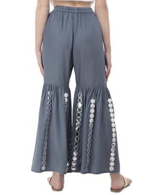 grey rayon sharara - 16740060 - Standard Image - 3
