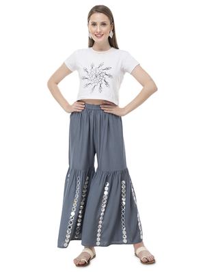 grey rayon sharara - 16740060 - Standard Image - 4