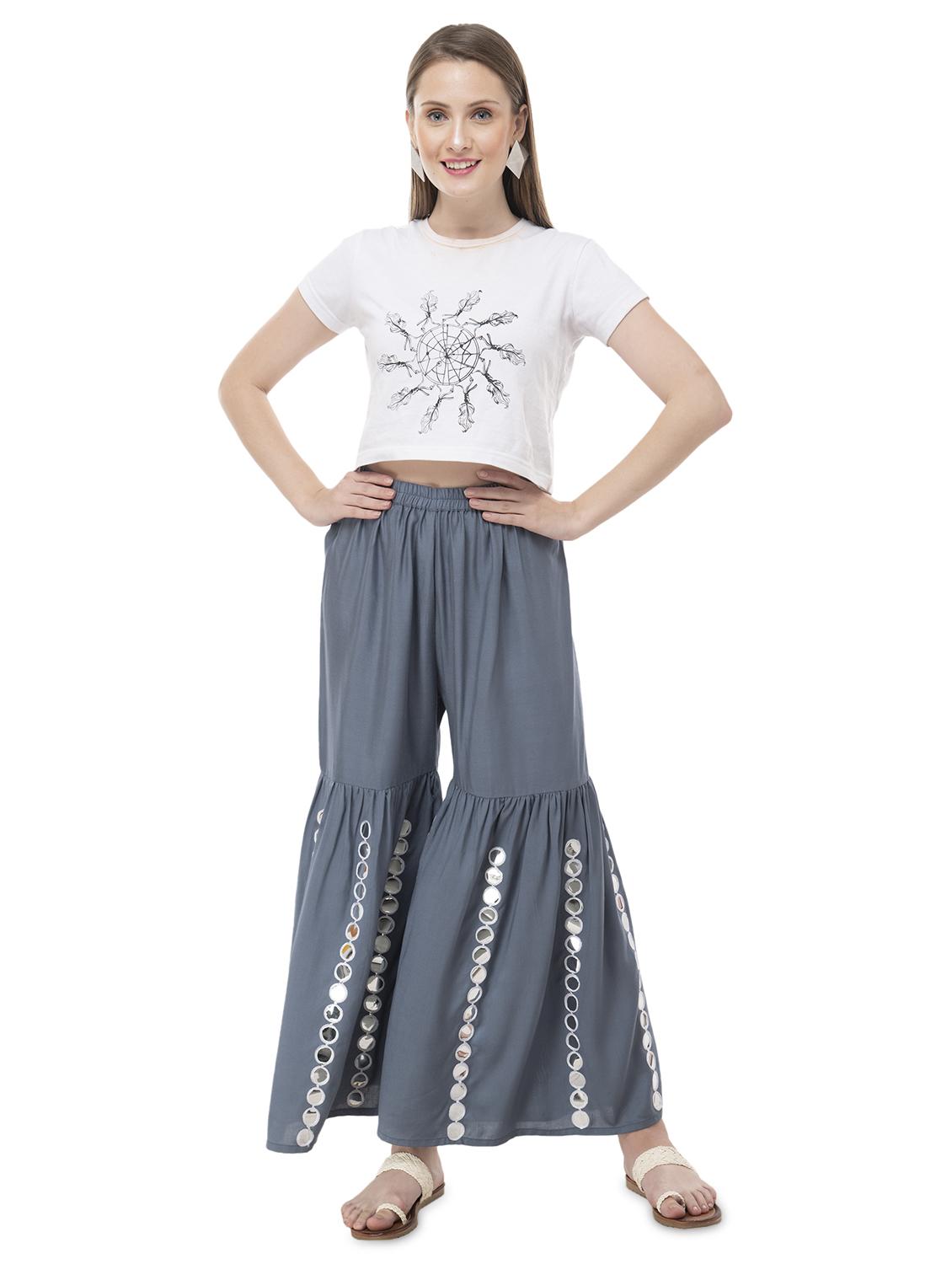 grey rayon sharara - 16740060 - Zoom Image - 4
