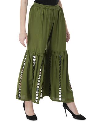 green rayon sharara - 16740061 - Standard Image - 2