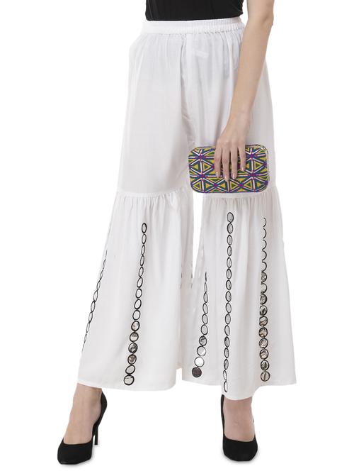 white rayon sharara - 16740065 - Standard Image - 1