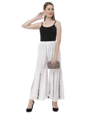 white rayon sharara - 16740065 - Standard Image - 4