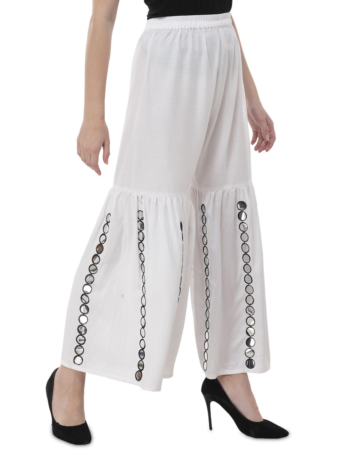 white rayon sharara - 16740065 - Zoom Image - 2