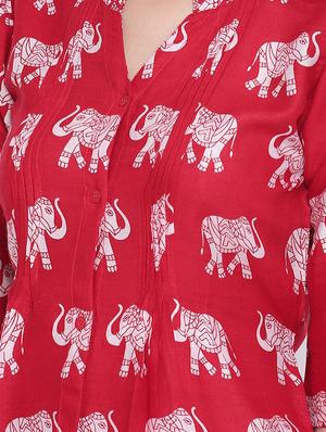 mandarin neck button up tunic - 16740142 - Standard Image - 5