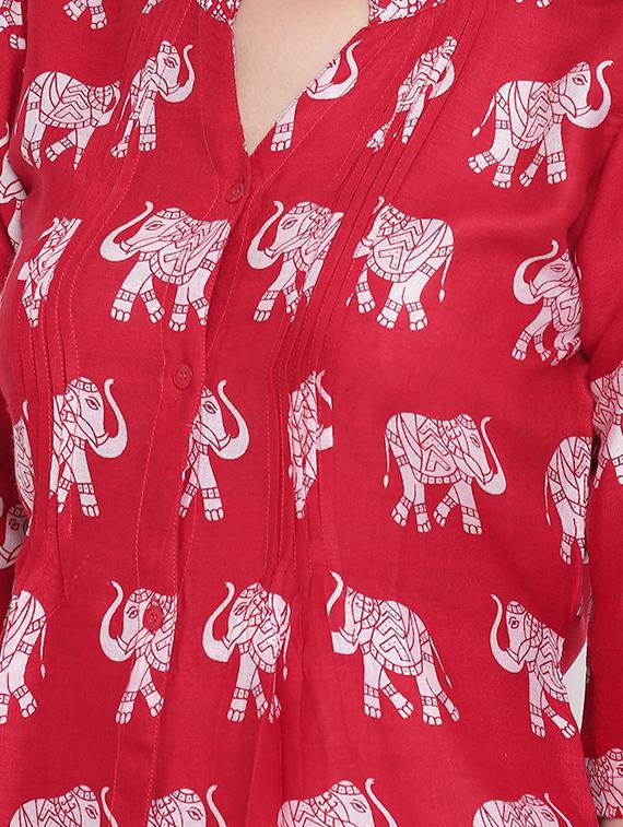 mandarin neck button up tunic - 16740142 - Zoom Image - 5