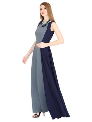 round neck color block maxi dress - 16740281 - Standard Image - 2