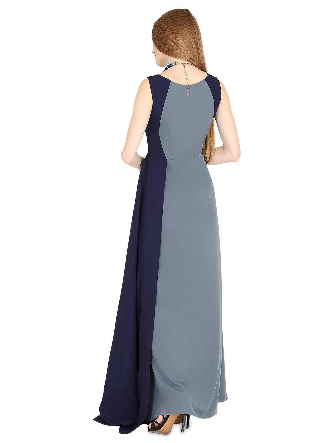 round neck color block maxi dress - 16740281 - Zoom Image - 3