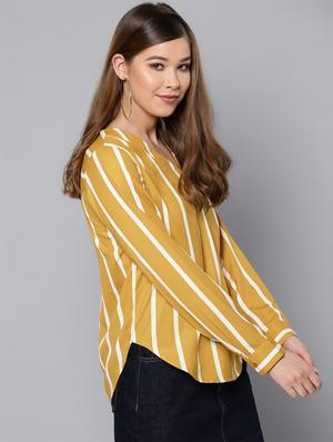 v neck striped shirt - 16740421 - Standard Image - 2