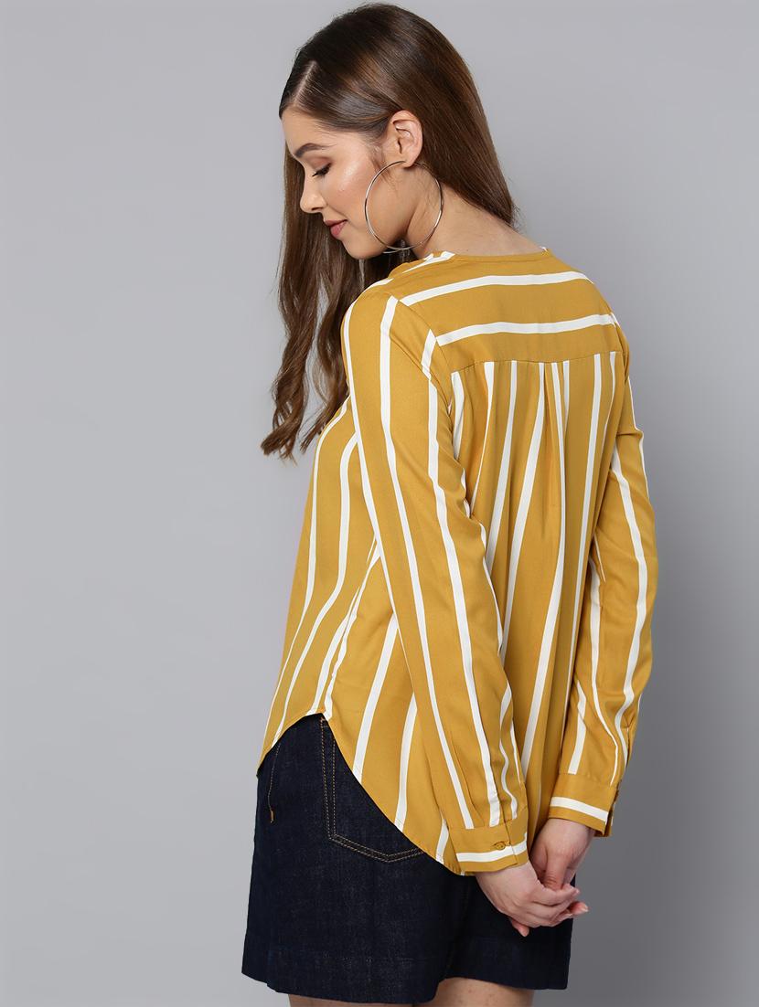 v neck striped shirt - 16740421 - Zoom Image - 3