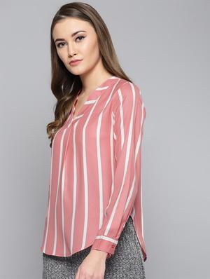v neck striped shirt - 16740428 - Standard Image - 2