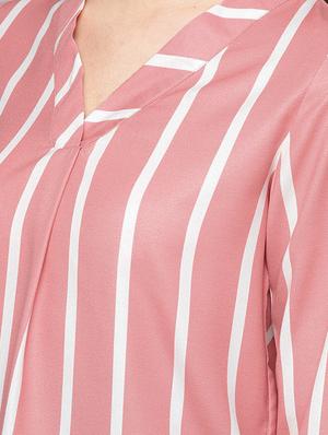 v neck striped shirt - 16740428 - Standard Image - 5