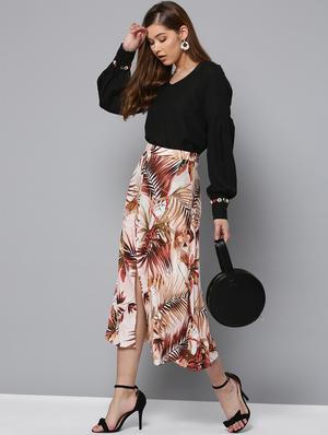 v neck embellished bishop sleeved top - 16740431 - Standard Image - 4