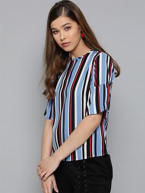 bell sleeved striped top - 16740436 - Standard Image - 2