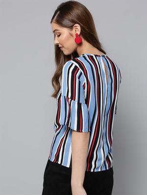 bell sleeved striped top - 16740436 - Standard Image - 3