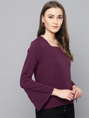 bell sleeved buckle detail top - 16740440 - Standard Image - 2