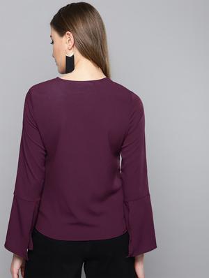 bell sleeved buckle detail top - 16740440 - Standard Image - 3