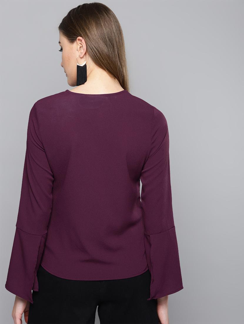 bell sleeved buckle detail top - 16740440 - Zoom Image - 3