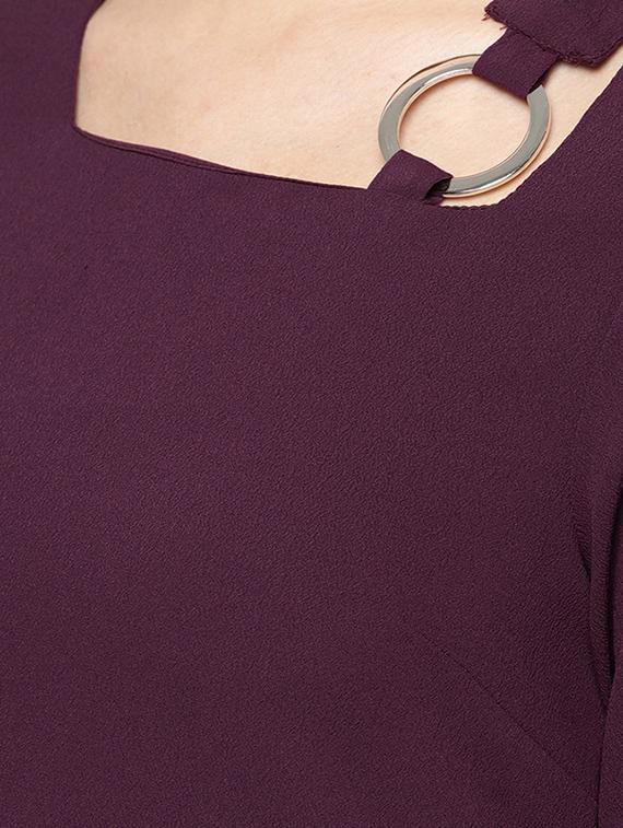 bell sleeved buckle detail top - 16740440 - Zoom Image - 5