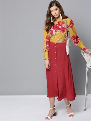 frill trim floral top - 16740441 - Standard Image - 4