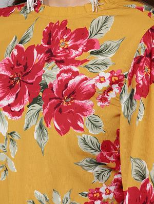 frill trim floral top - 16740441 - Standard Image - 5