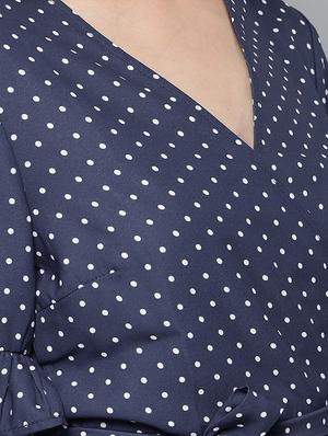 tie knot polka dots wrap top - 16740451 - Standard Image - 5