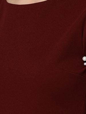 embellished sleeved solid peplum top - 16740463 - Standard Image - 4