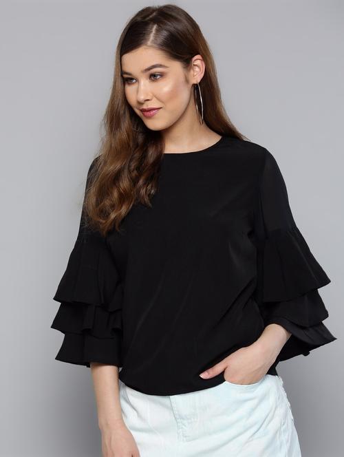 round neck bell sleeved top - 16740467 - Very Small Image - 1