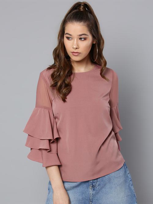 round neck bell sleeved top - 16740469 - Very Small Image - 1