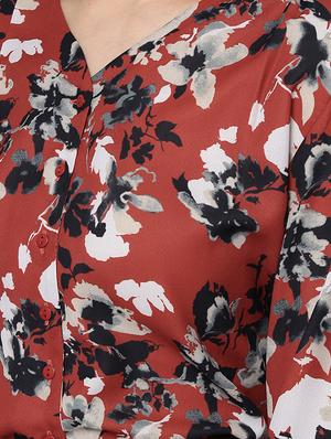 v neck bishop sleeved floral shirt - 16740475 - Standard Image - 5