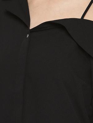 concealed placket asymmetric neck top - 16740483 - Standard Image - 4