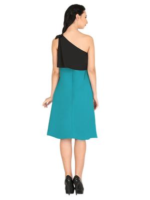 single shoulder color block a-line dress - 16740498 - Standard Image - 3