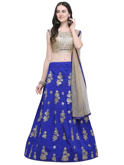 embroidered a-line lehenga - 16740807 - Very Small Image - 1