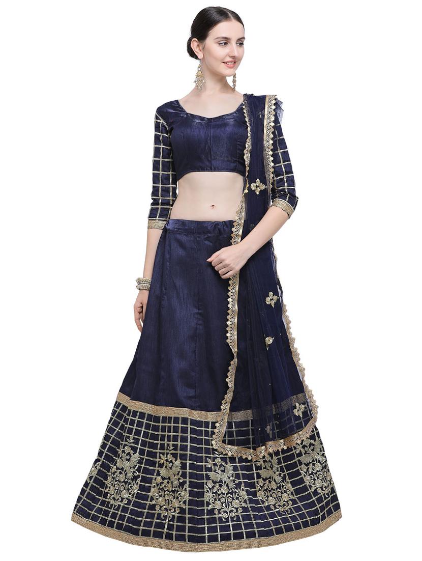 embroidered a-line lehenga - 16740815 - Zoom Image - 1