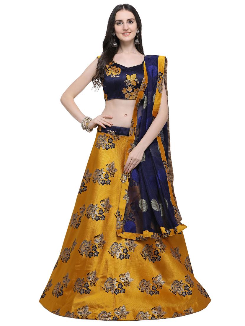 zari work a-line lehenga - 16740817 - Zoom Image - 1