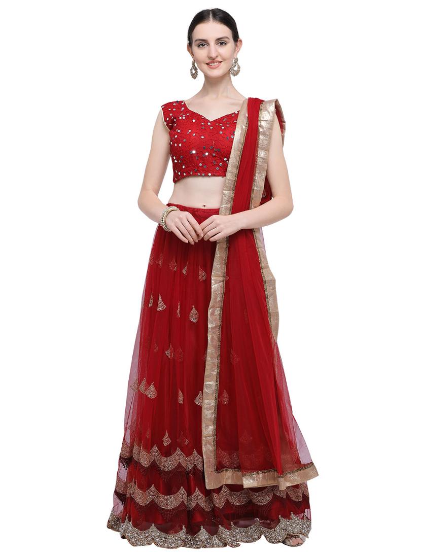sequined a-line lehenga - 16740818 - Zoom Image - 1
