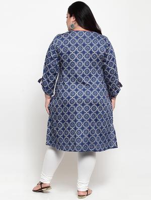 indigo straight kurta - 16740879 - Standard Image - 3