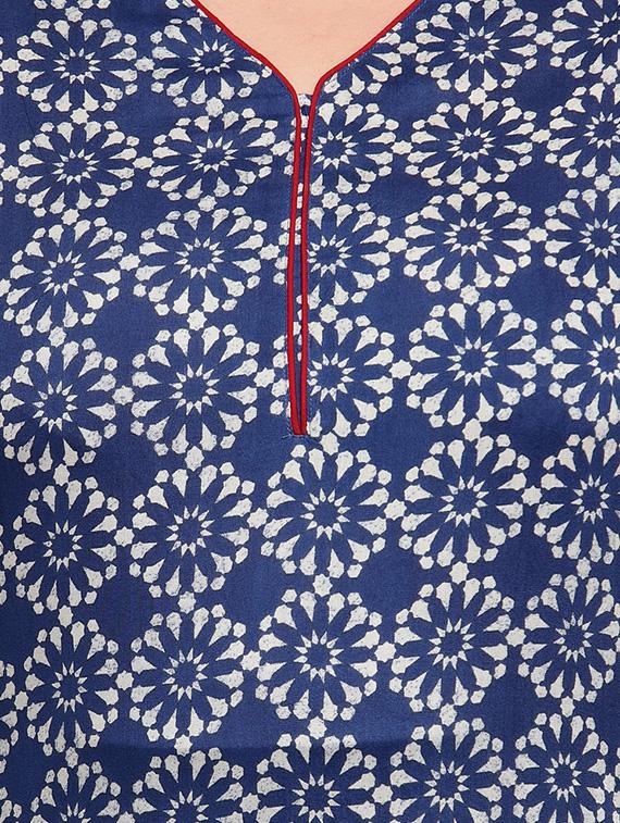 indigo straight kurta - 16740879 - Zoom Image - 4