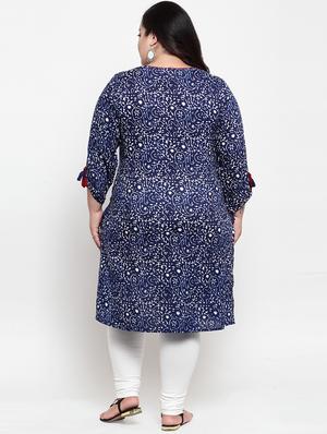 indigo straight kurta - 16740881 - Standard Image - 3