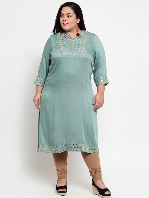 embroidered straight kurta - 16740888 - Standard Image - 1