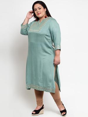 embroidered straight kurta - 16740888 - Standard Image - 2